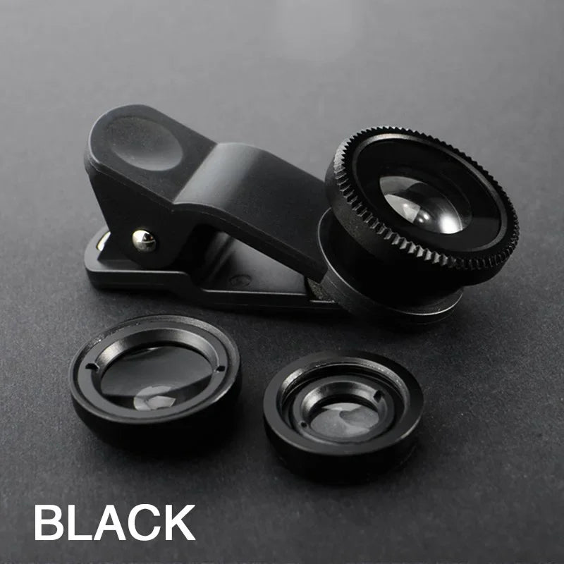 Universal 3in1 Fish Eye Lens Wide Angle Macro Smartphone Fisheye Lens Zoom For iPhone Samsung Xiaomi Mobile Phone Camera Lens