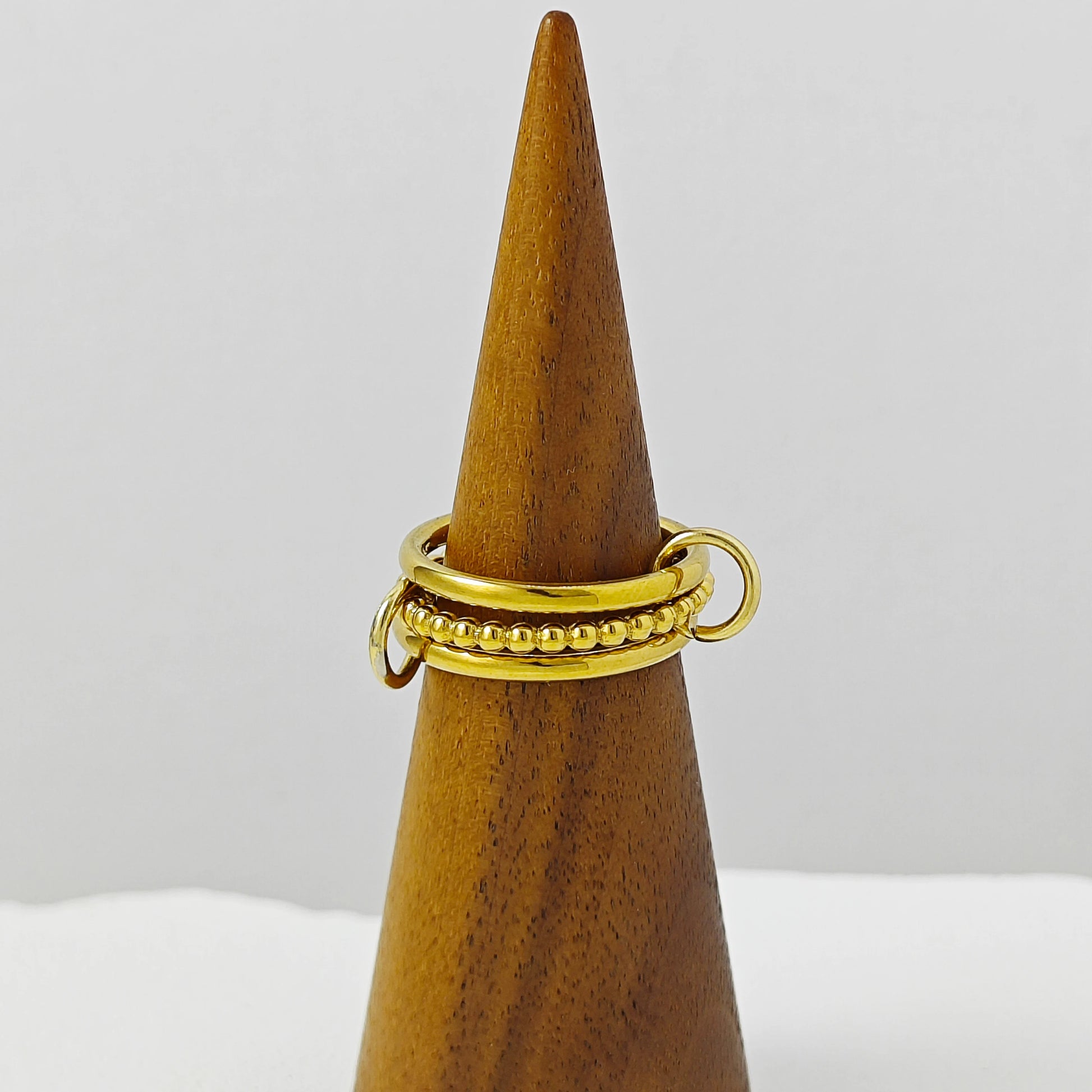 Round Bead Stacking Rings For Women Minimalist INS New Gold Color Stainless Steel Spinelli Ring Men Party Fashion Jewelry Gifts