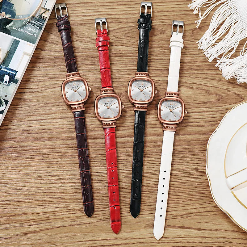 Small Square Watch with Rhinestones for Women Simple Casual Fashion Small Green Quartz Watch Ladies Wrist Watches Reloj Mujer