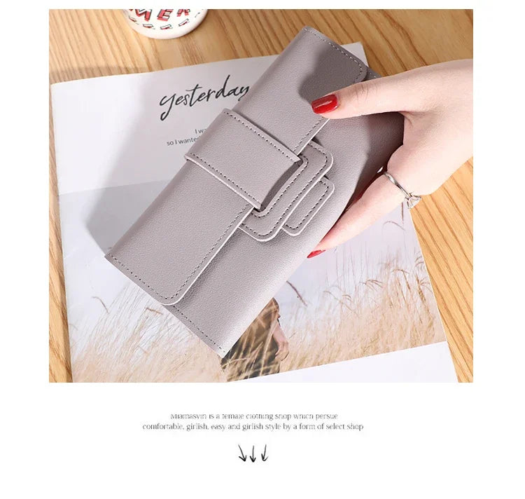 Women  Large Capacity Leather Wallet Cardholder Coin Purses Clutch Phone Credit Card Holder Ladies Luxury Bag