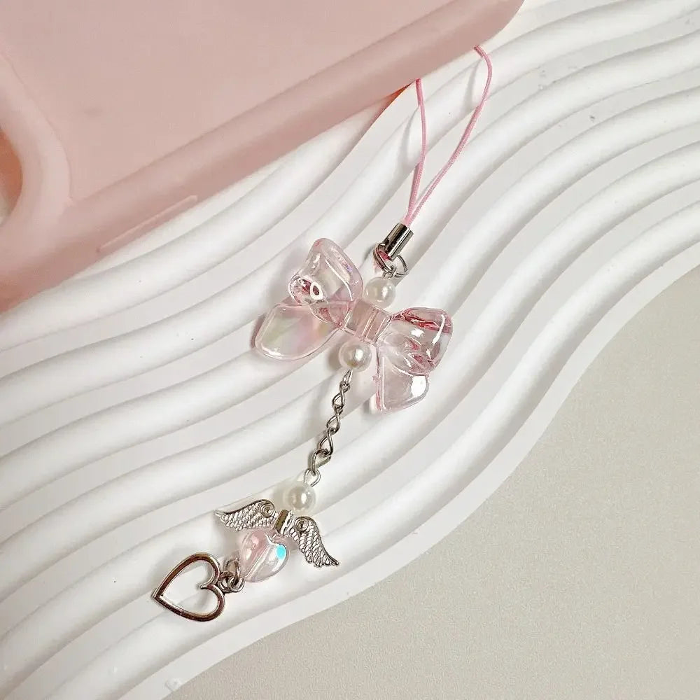 Fashion Acrylic Women Mobile Phone Chain Transparent Anti-Drop Phone Hanging Lanyard Y2K Phone Charms Bag Pendant Key Chain