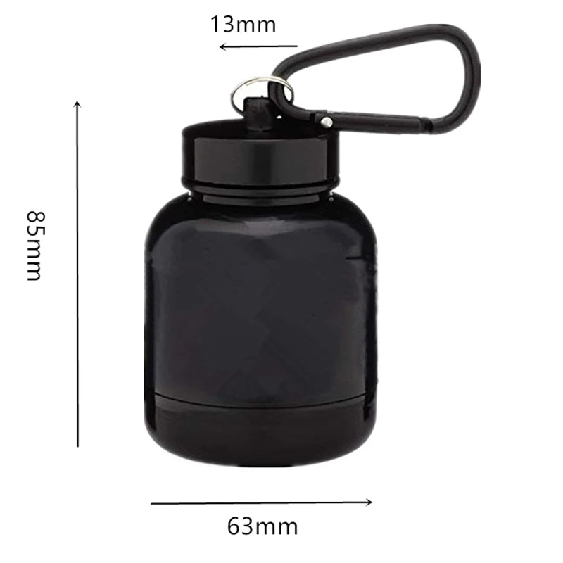Portable Protein Powder Whey Bottle With Keychain Health Funnel Medicine Box Small Mini Cup Outdoor camping Container