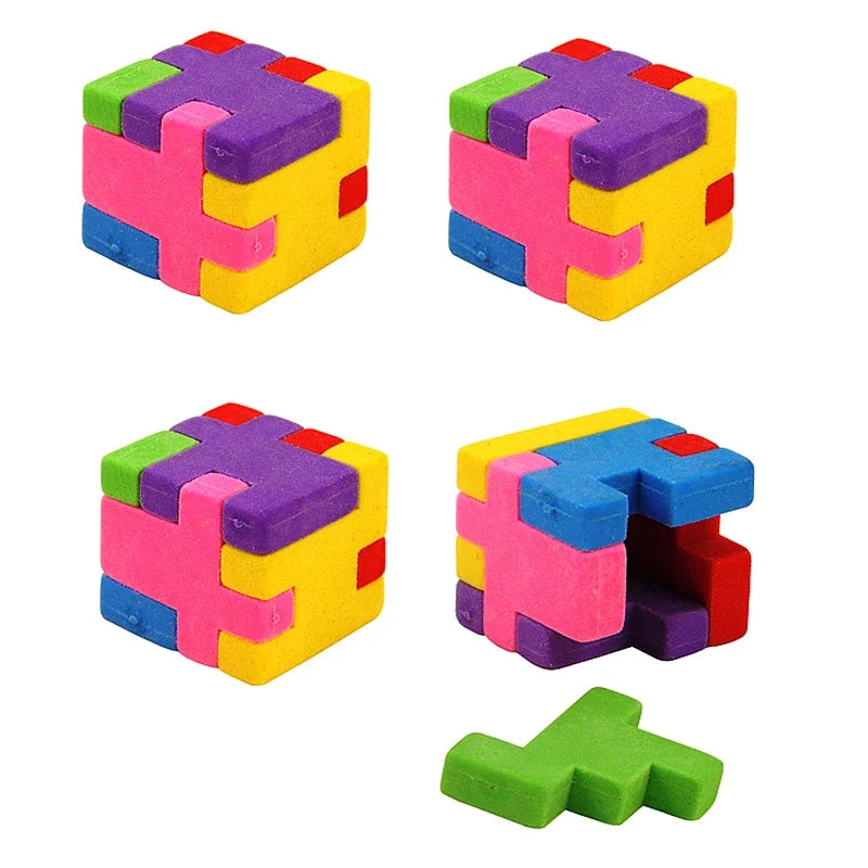 Block Puzzle Maze Toy Cube Rubber Eraser Kids Educational Toys Reward Prizes Toy Party Toys Favors Gift kids Learning supplies
