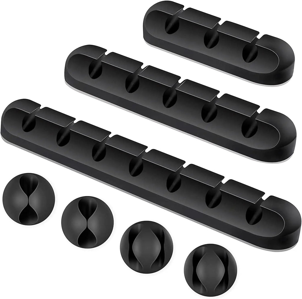 3/5/7 Clips Adhesive Silicone Cable Winder Desktop Wire Wrapped Cord Earphone Cable Holder Desk Organizer Office Supplies