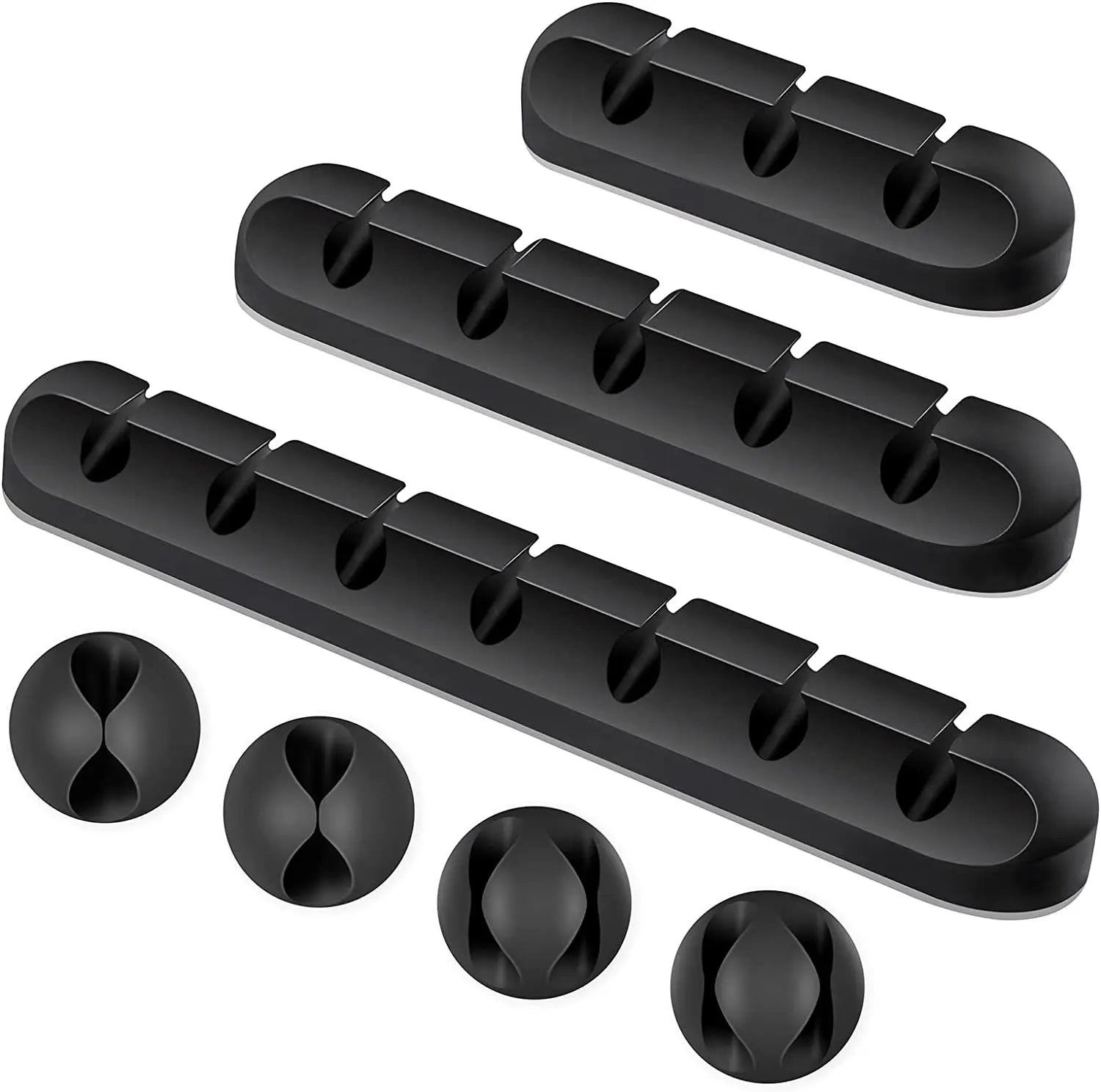 3/5/7 Clips Adhesive Silicone Cable Winder Desktop Wire Wrapped Cord Earphone Cable Holder Desk Organizer Office Supplies