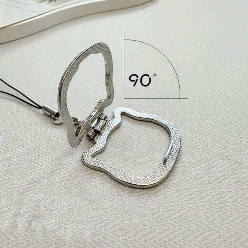 Mobile Phone Lanyard Multifunctional Stand Universal Metal Folding Ring Pendant Lanyard Desktop Support Stand