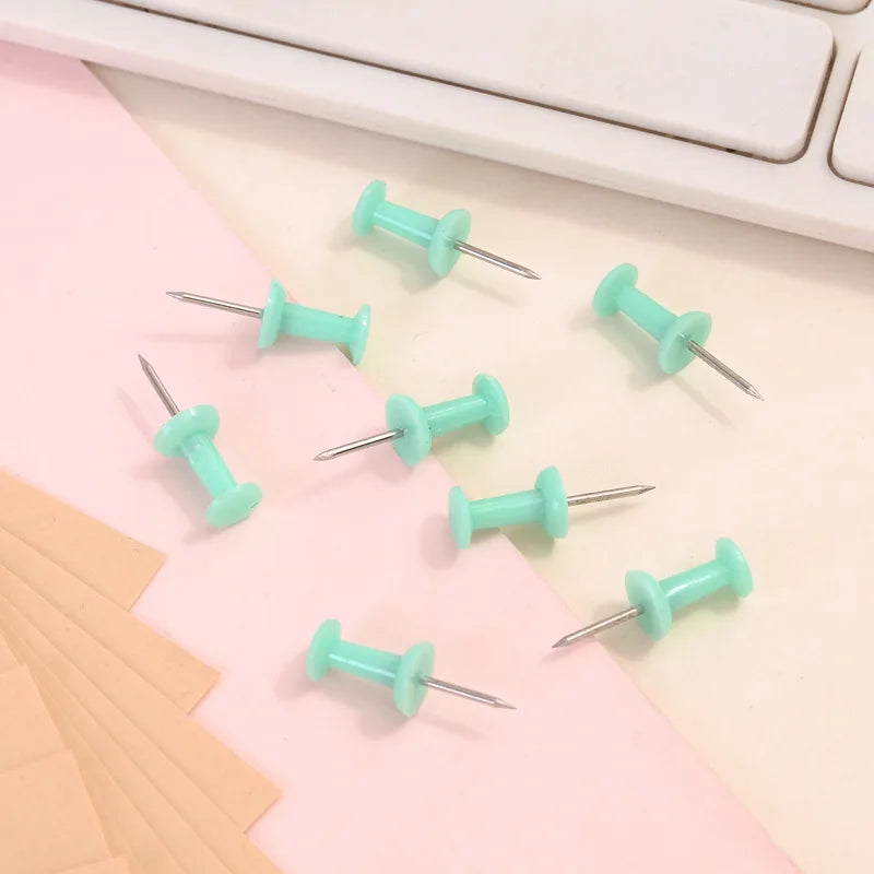 40/10Pcs Pink/Green/Purple Push Pins Thumb Thumbtack Board Pins Drawing Photo Wall Studs Office School Supplies