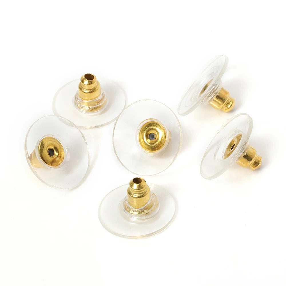 100pcs/lot Silicone Rubber Earring Backs Stopper Earnuts Stud Earring Back For DIY Jewelry Making Findings Accessories Supplies