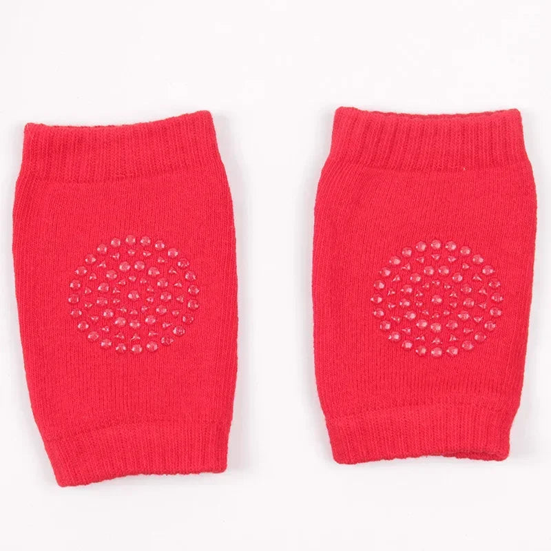 Infant Knee Pads Plain Color Glue Point Anti-Slip Children Knee Breathable Movement Summer Baby Crawling Elbow Pads