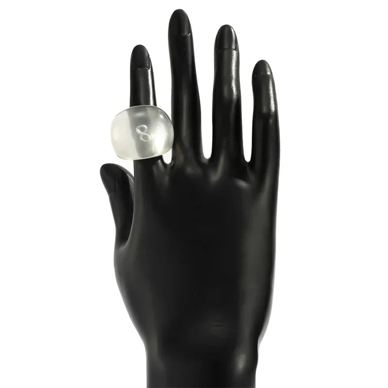 Classic Candy Color Acrylic Ring Exaggerated Geometric Rings Gothic Y2k Jewelry Wholesale Women's Fashion Accessories 반지