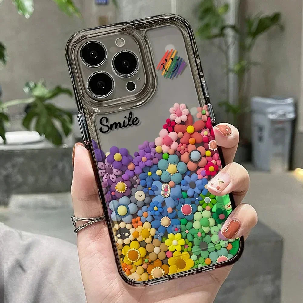 Soft TPU Flower Phone Case For iPhone 15 Pro Max Cases iPhone 14 Pro Max 11 13 12 X XR Xs 7 8 Plus SE 2020 15promax Funda Covers