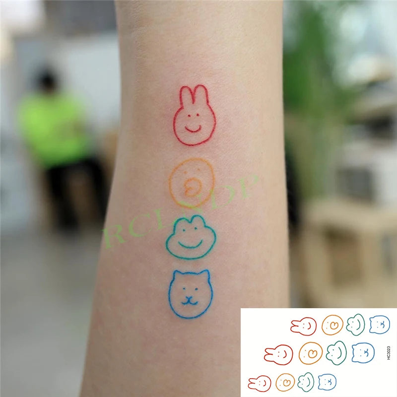 Waterproof Temporary Tattoo Sticker Anime Cartoon Kids Sea Love Pattern Flash Tatoo Fake Tatto Body Art for Woman Men