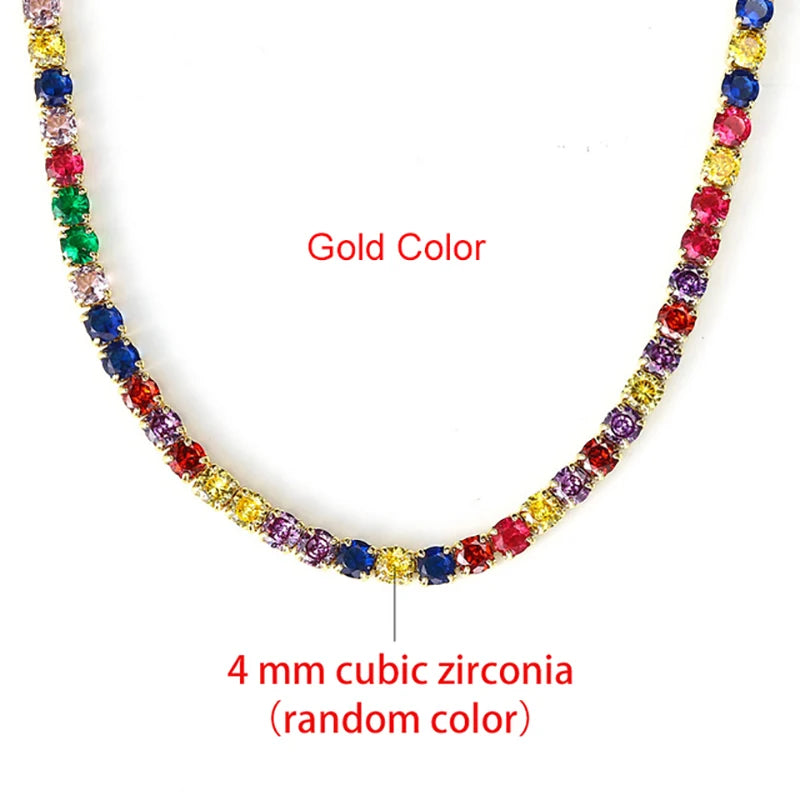 Hip Hop Iced Out Tennis Chain Necklace For Men Women Luxury Cubic Zircon Crystal Short Rock Neck Accessories Jewelry OHN016