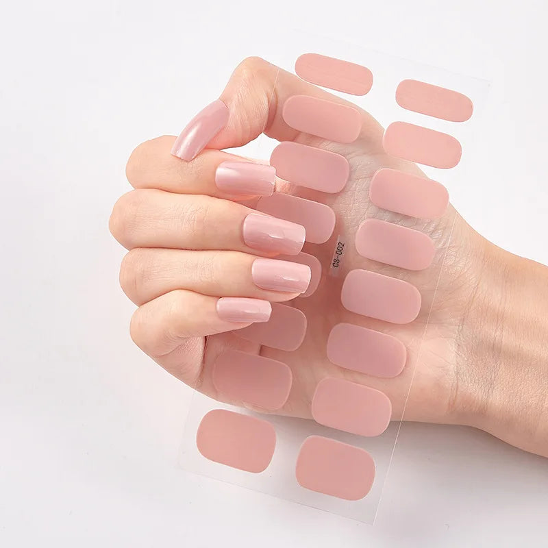 Baking Free Nail Stickers Wholesale Gradient glitter Nail Stickers Simple Waterproof Nail Sticker Full Color Solid Color Sticker