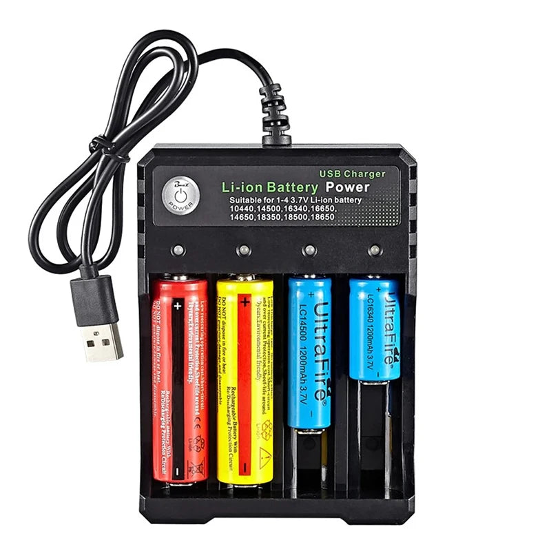 2 3 4 Slot 18650 Charger LiIon Battery 4.2V USB Independent Charging Portable Electronic 18500 16340 14500 26650 Battery Charger