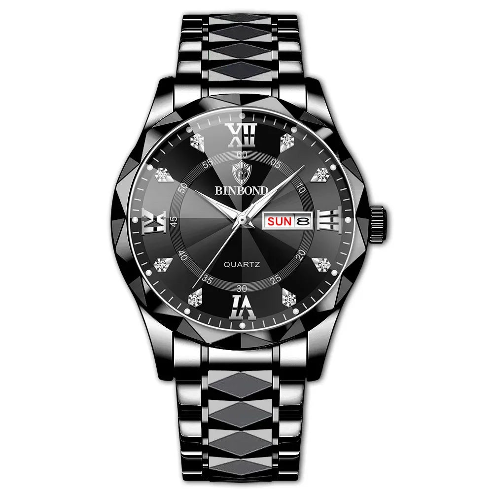 BINBOND B2521 Fashion Casual Business Quartz Men Watches 30M Waterproof Week Date Clock Sport Mens Wristwatch Relogio Masculino