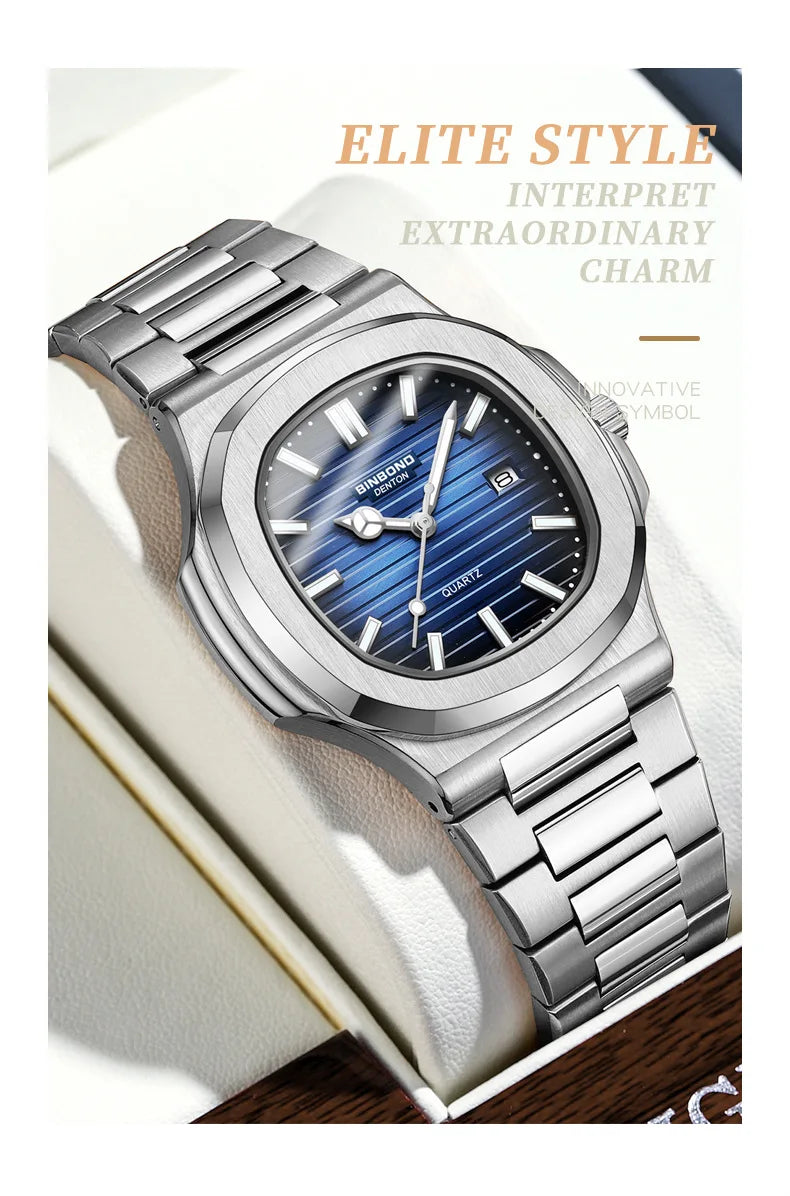 UTHAI CQ249 Luxury men's quartz Watch waterproof ultra-thin watch stainless steel Man watch clock sport Relo watches for man