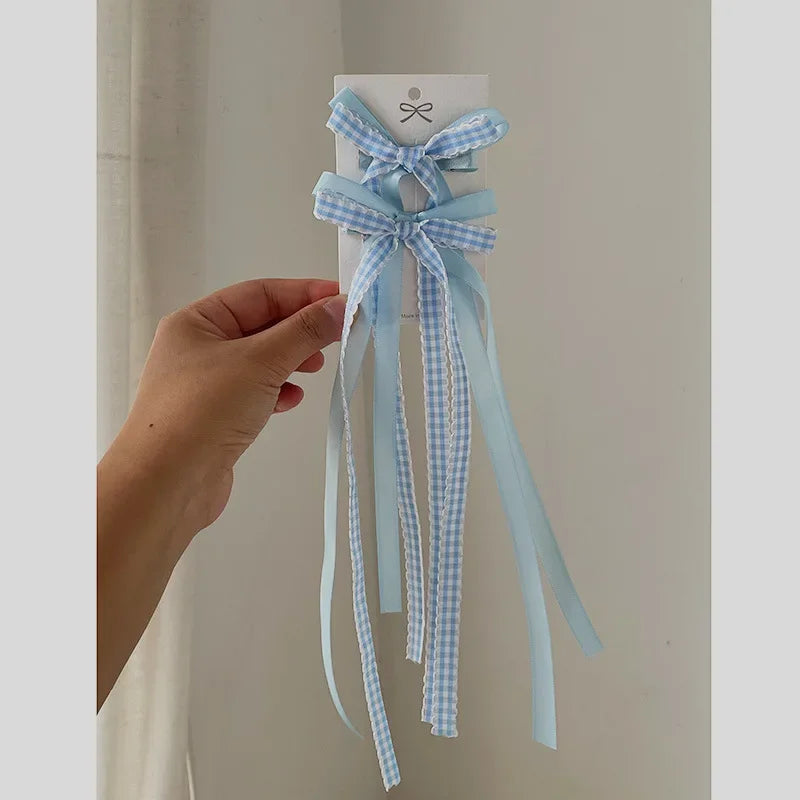 1/2pcs Star Bowknot Hair Clips for Girls Kawii Barrettes Cute Hair Accessoires Kids Colored Ribbon Woman Hairpins Hairgrip Gifts