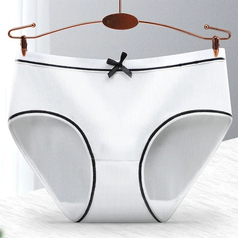 Ladies Cotton Underwear Panties Girls Sexy Seamless Antibacterial Crotch Breathable Briefs Mid-waist Large Size Women's Panties