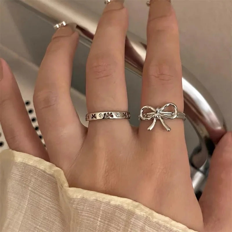Luxury Zircon Heart Rings for Women Opening Adjustable Weave Rhinestone Ring Engagement Wedding Jewelry Fashion Girlfriend Gifts
