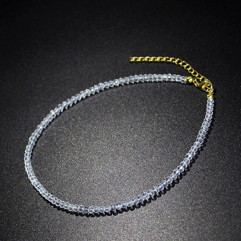 Fashion Black Clear Beads Chain Short Choker Necklace Female Jewelry Women Sweet Necklaces Bijoux Femme Ladies Party Gift