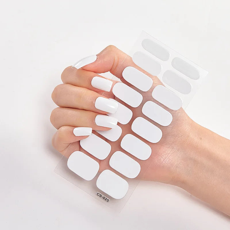 Baking Free Nail Stickers Wholesale Gradient glitter Nail Stickers Simple Waterproof Nail Sticker Full Color Solid Color Sticker