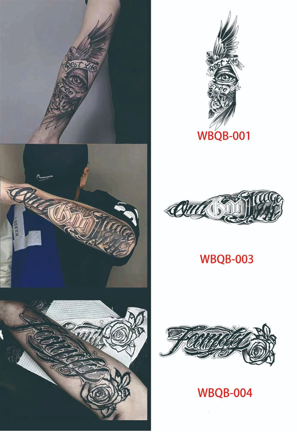 Long Lasting Temporary Tattoo Stickers Men Arm Sleeve Body Painting Juice Ink Fake Tattoo For Male Adult Semi Permanent Tattoos
