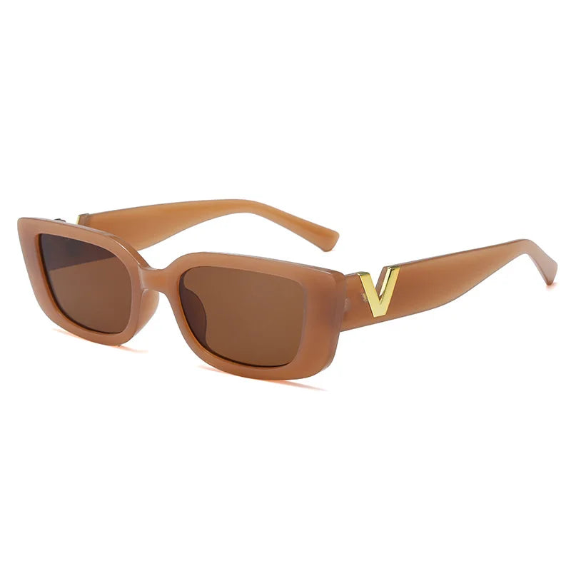 Fashion Cat Eye Sunglasses Retro Small Frame Driving Eyewear Women  Men Luxury V Sun Glasses UV400