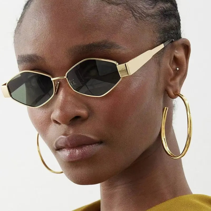 Fashion Hexagon Sunglasses Women 2025 Luxury Brand Design Unique Polygon Sun Glasses Men Vintage Small Frame Eyewear Shades