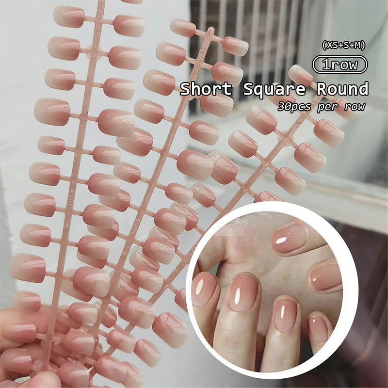 30Pcs Nail Tip Fake Nail Fashion Wearable False Nails Simple Full Cover Press on Nails DIY Wear Nail Tool