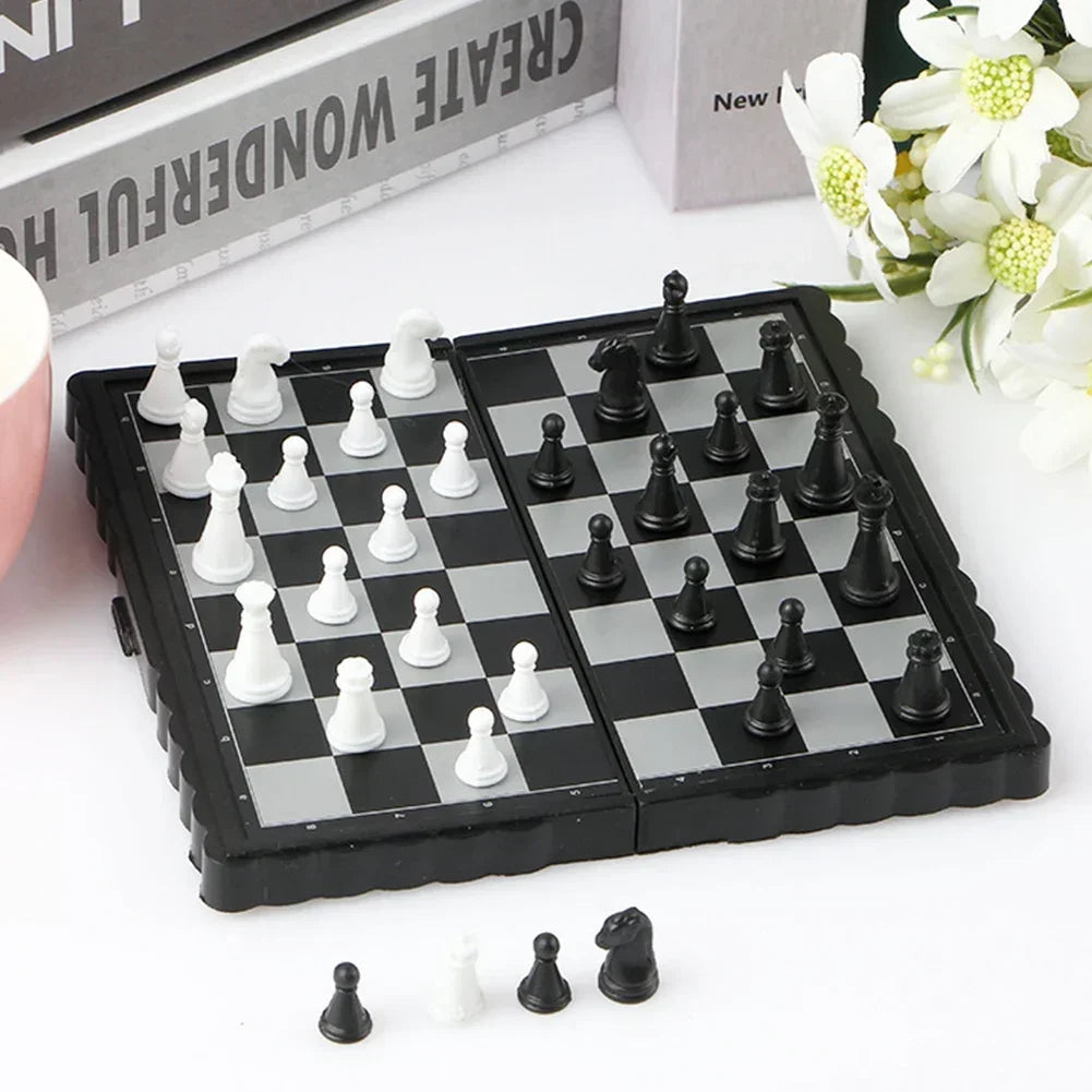 Mini Chess Board Magnetic Board Games Folding Flying Chess Portable Ludo Snakes and Ladders for Friend Children Gift Puzzle Game
