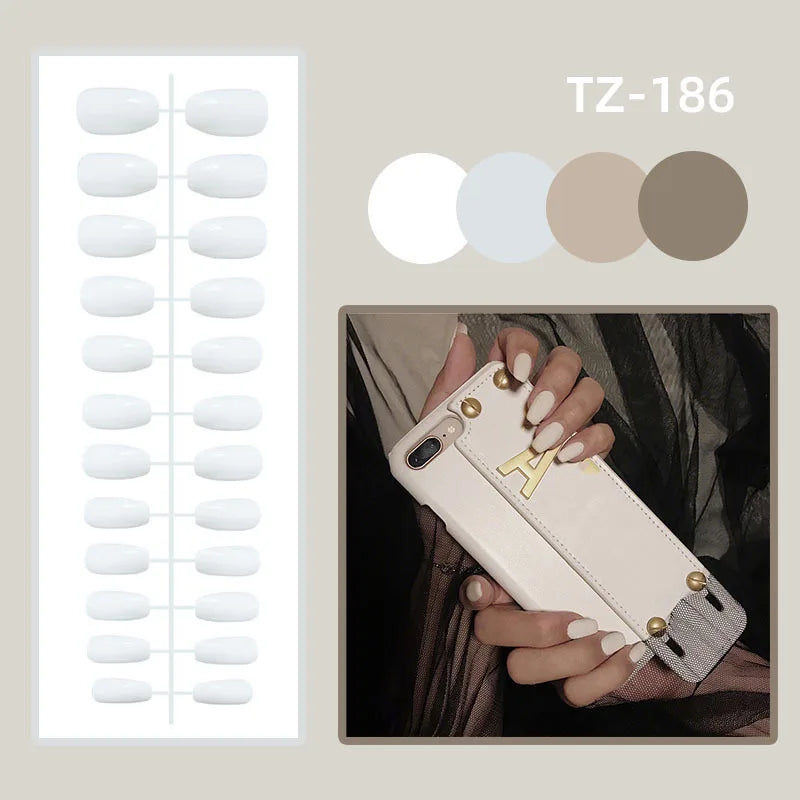 24Pcs 3D Flower Almond Nail Set Press on Nails with 3D Wave Drill False Nails French Tip Full Cover Artificial Nails Art Tips