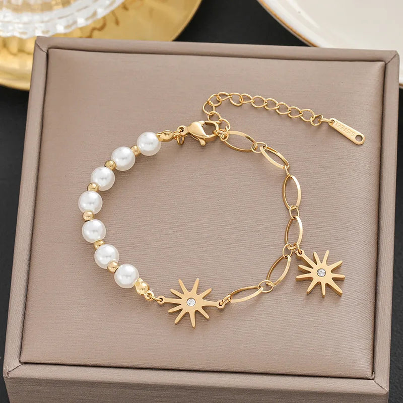 316 Stainless Steel Butterfly Heart Belt Twist Multilayer Chain Bracelet For Women Jewelry Party Gifts Bijoux Pulsera