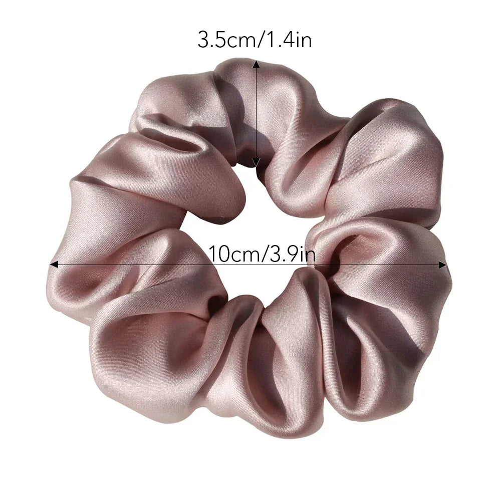 Women Silk Scrunchie Elastic Handmade Multicolor Hair Band Ponytail Holder Headband Hair Accessories 1PC Satin Silk Solid Color