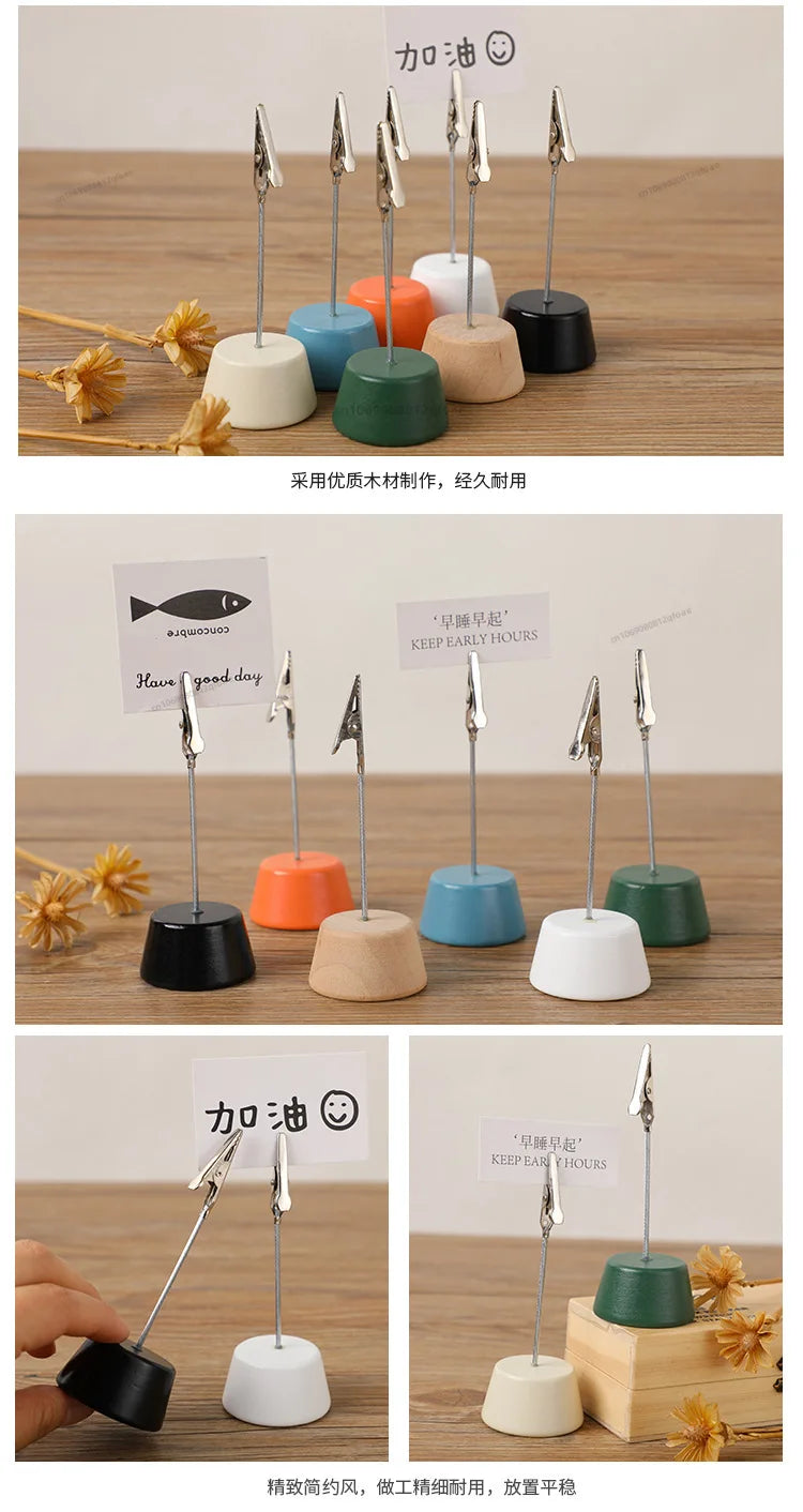 1PC Memo Clip Holders Place Card Stand Metallic Table Number Stand Photo Paper Clamp Romantic Photo Clip Desktop Decoration