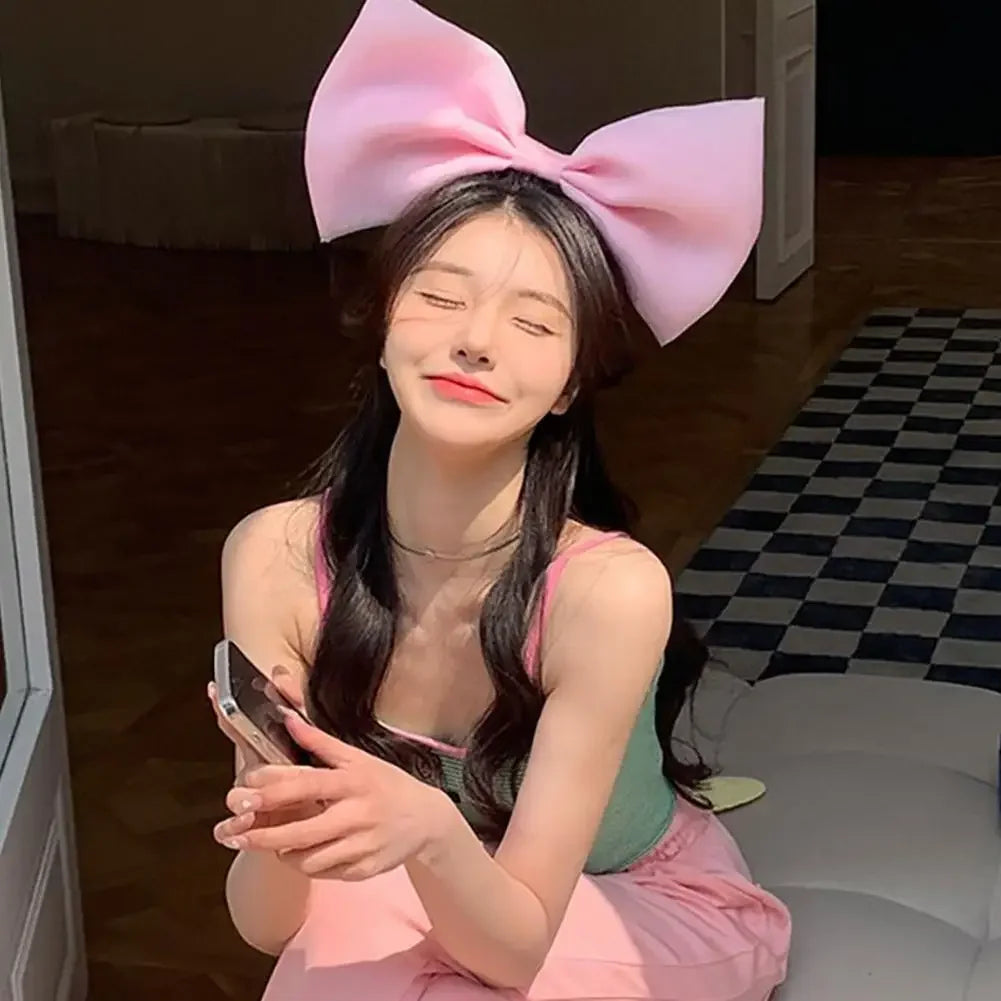 Pink Black big Bow Knot Hairbands Hairpin for Women Girls Hair Accessories Hair Band Ties Headbands for Children Headdress