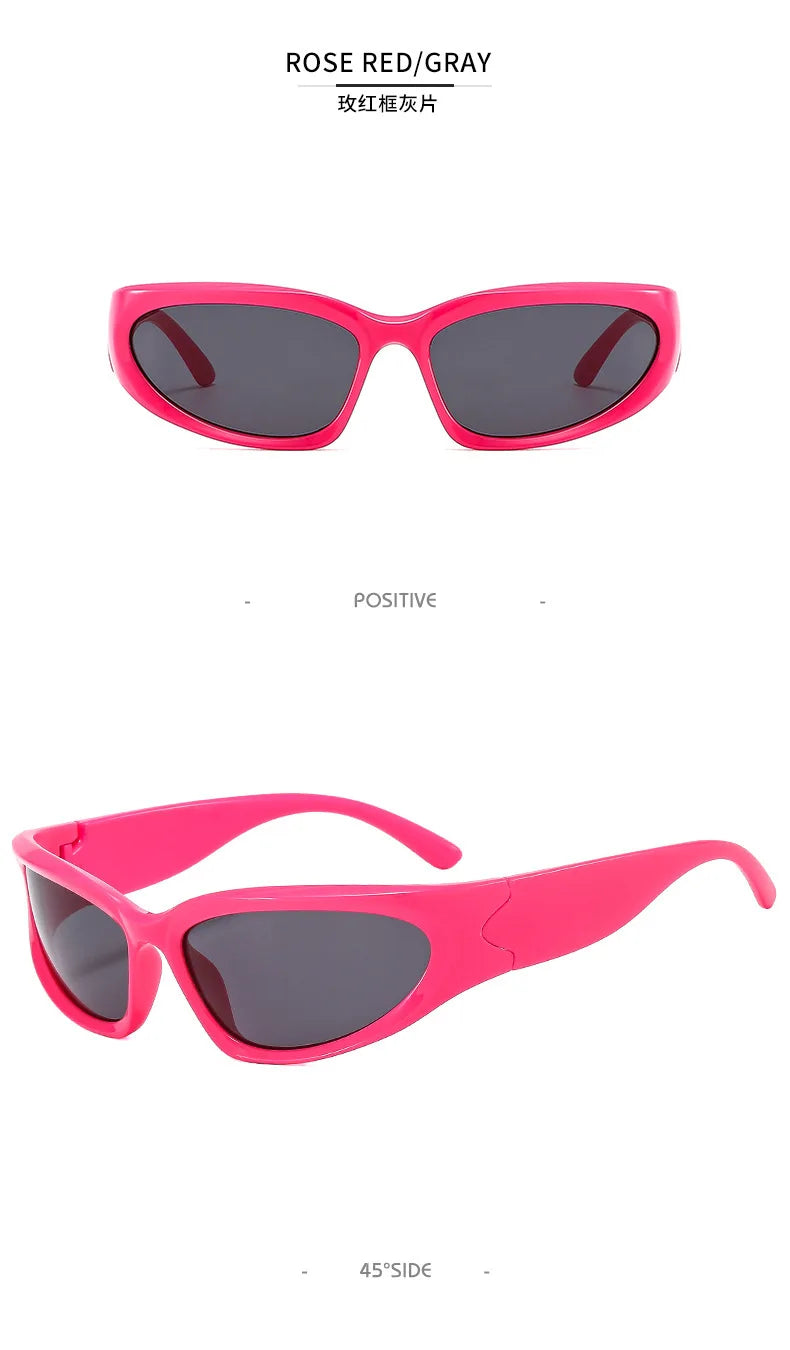 New Sports Steampunk Y2K Sunglasses Women Punk Goggle Sun Glasses Men Silver Mirror Shades Fashion UV400 Eyewear Cycling Очки