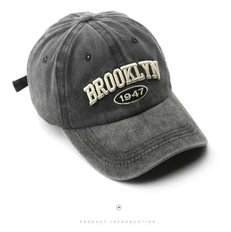 Men Women Spring Summer Retro brooklyn Letter Baseball Caps Cotton Embroidery Adjustable Casual Hat Hip Hop Streetwear Sun Hats