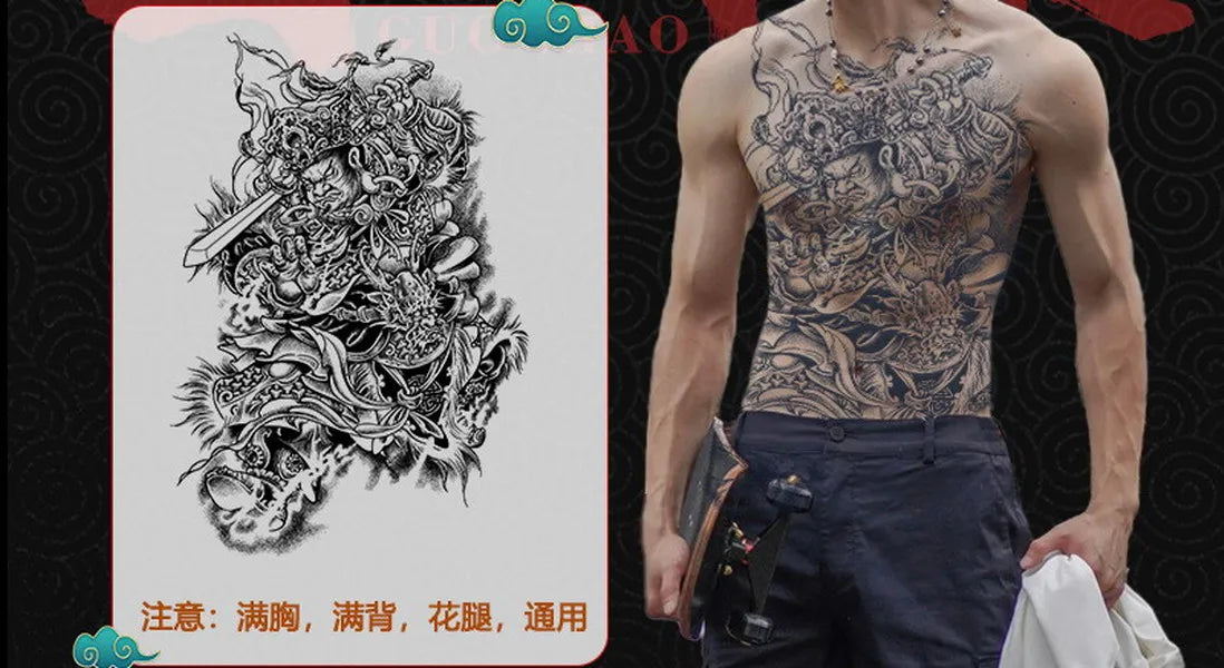 Angel Wings God Tattoo Stickers Realistic Juice Ink Semi Permanent Full Back Body Tattoo Temporary Lasting 2 Weeks Men Adult