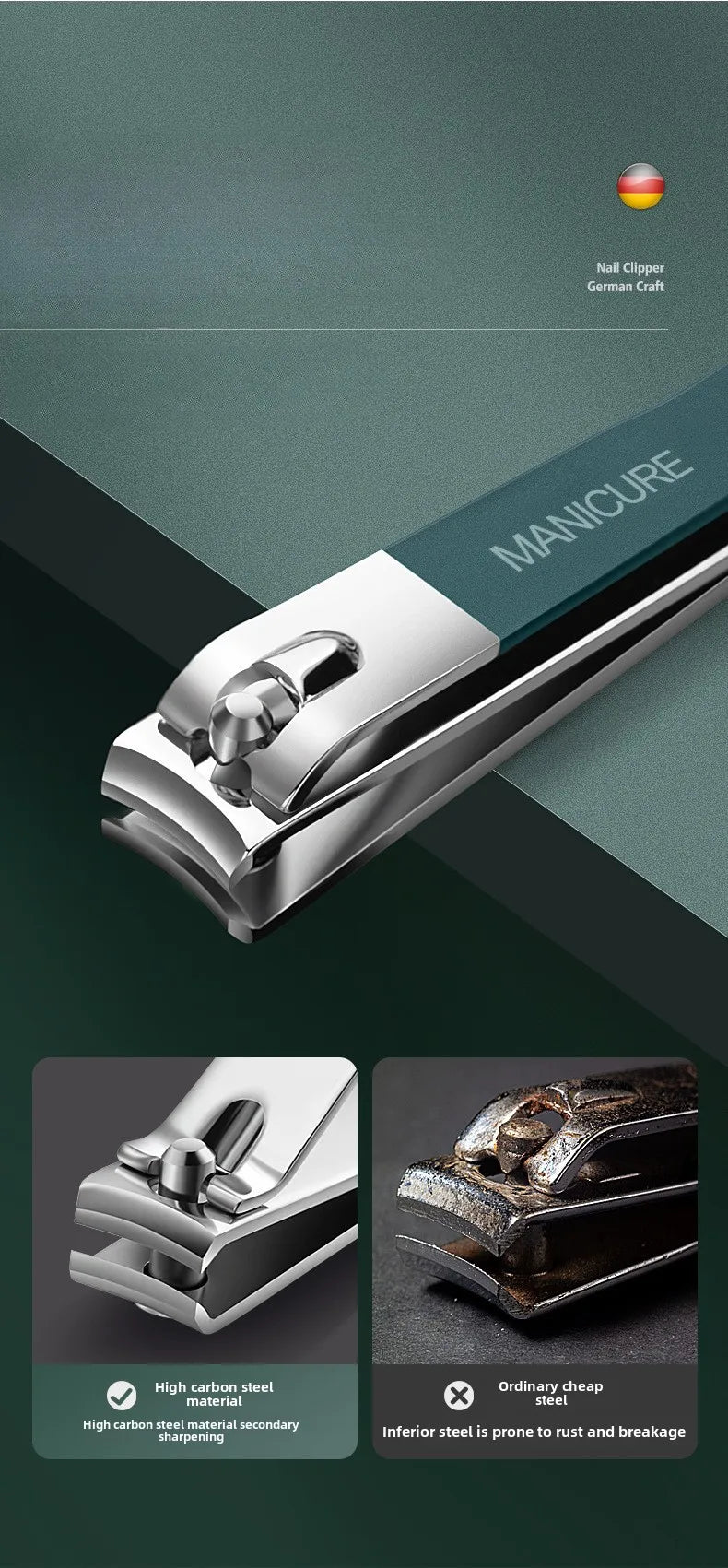 1/4 Pieces/set Manicure Set with Portable Leather Case and Nano Nail File - Fingernails & Toenails Clippers for Nail Care