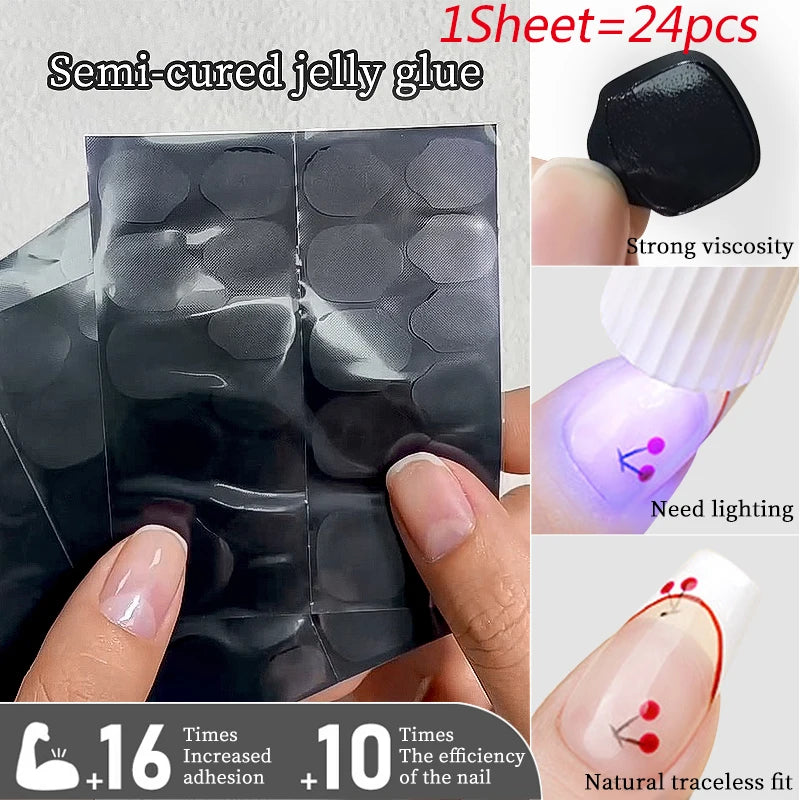24Pcs/Set White French Press on Fake Nails Full Cover Artificial Wearable Nail Beauty Tips Naked French White False Nails Art