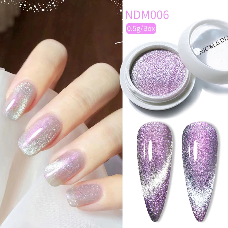 1 Box Red Cat Magnetic Powder Water Light Pink Cat Magnetic Effect Nail Chrome Pigment Dust Manicure New Year Nail Art Supplies