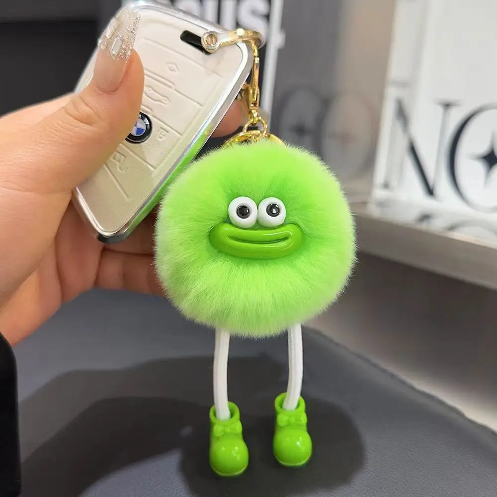 Cute Big Eyes Plush Toys Keychain Cartoon Briquettes Keychain Briquettes Car Keychain Pendant Korean Plush School Bag Pendant