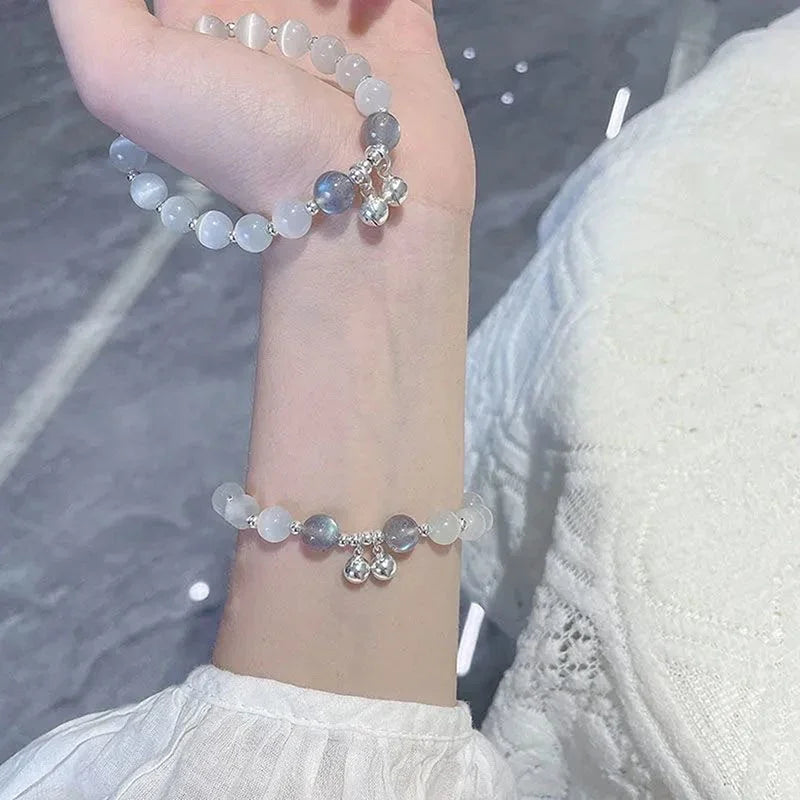 Charm Pink Crystal Beads Bow Pendant Bracelet Women Girls Sweet Cute Star Flowers Tassel Fashion Bracelet Party  Girl