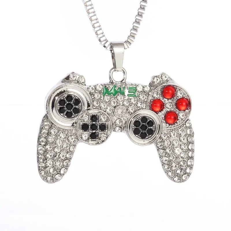 Classic Fashion Necklace Men and Women Hip Hop Punk Letter Micro Inlaid Sliding Pendant Long Necklace