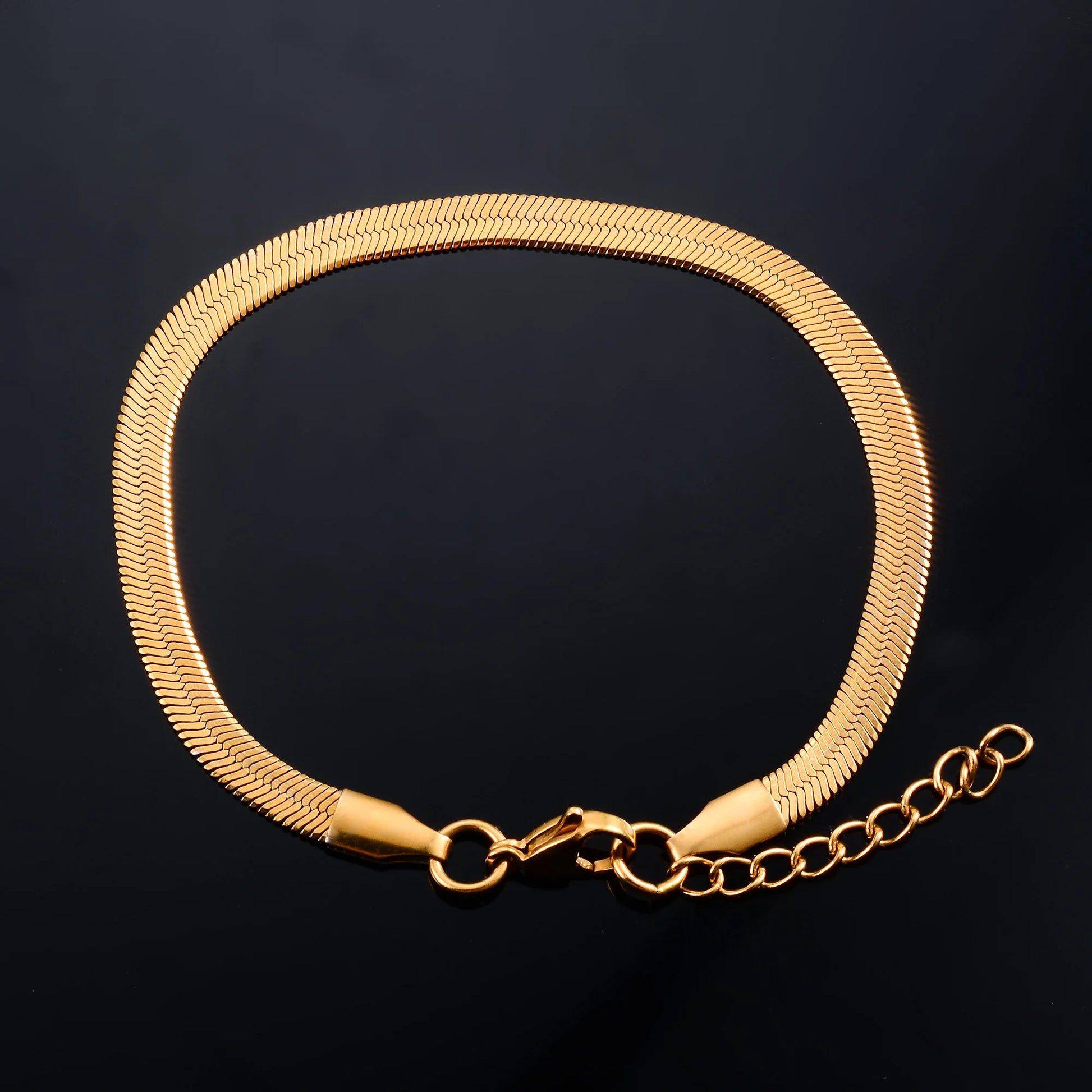 Women Men Bracelet Blade Chain for Hand Foot Stainless Steel Bangle with Extension Ankle Anklet Jewelry Making Accessories Gift