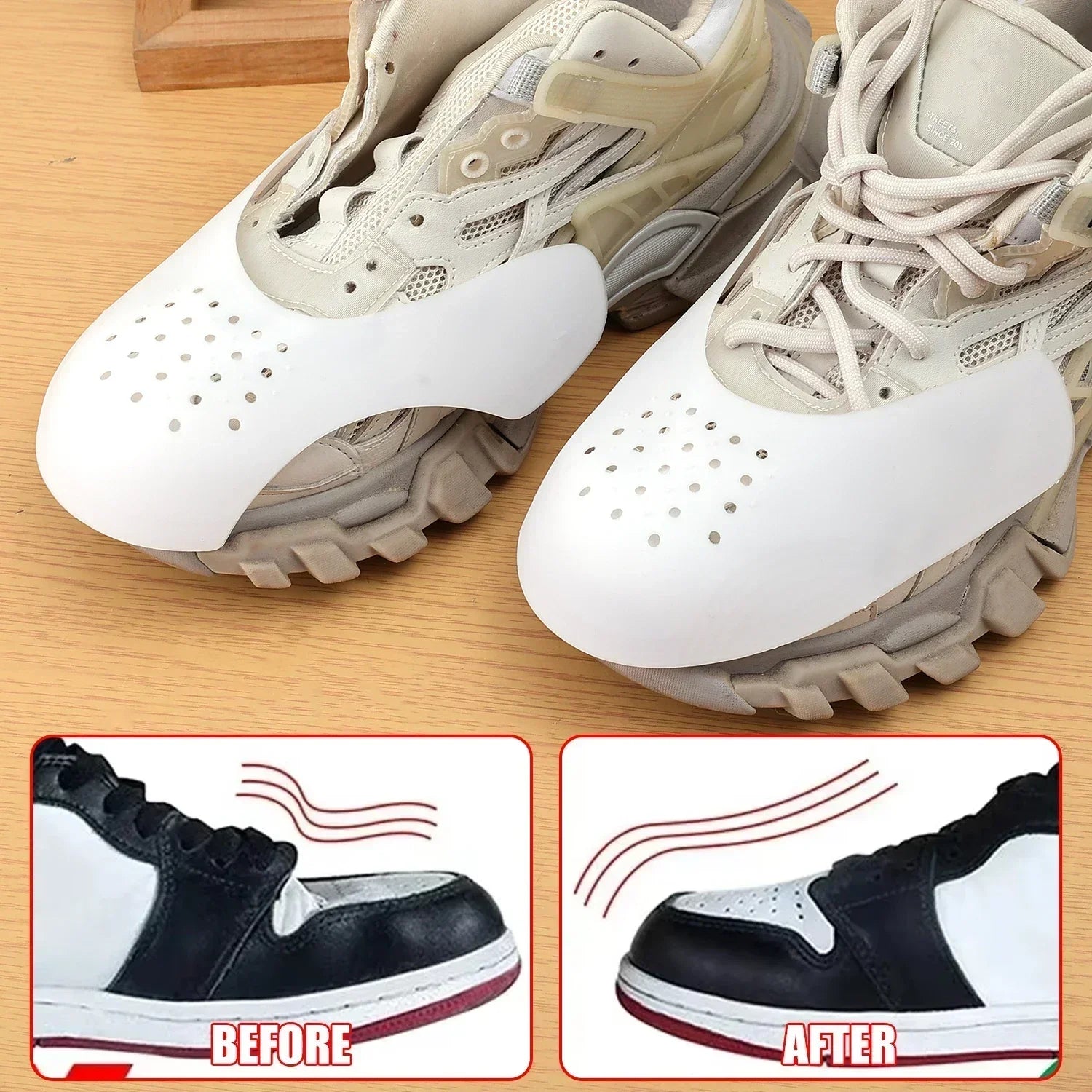 5Pairs Anti Crease Shoe Head Protector for Casual Sneaker Anti Wrinkle Shoe Toe Caps Support Stretcher Expander Shoes Protection