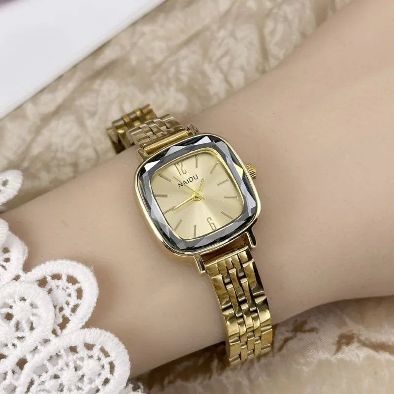 Brand Women Small Square Watch High-strength Diamond Glass Wristwatch Fashion Luxury Gift Ladies Quartz Watch Dropshipping