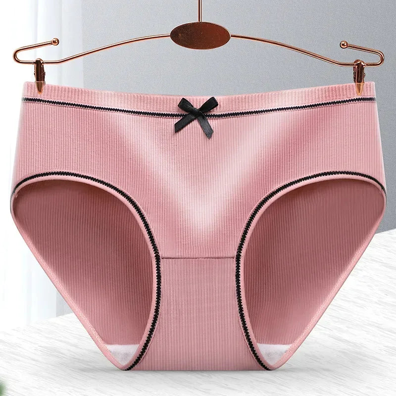 Ladies Cotton Underwear Panties Girls Sexy Seamless Antibacterial Crotch Breathable Briefs Mid-waist Large Size Women's Panties