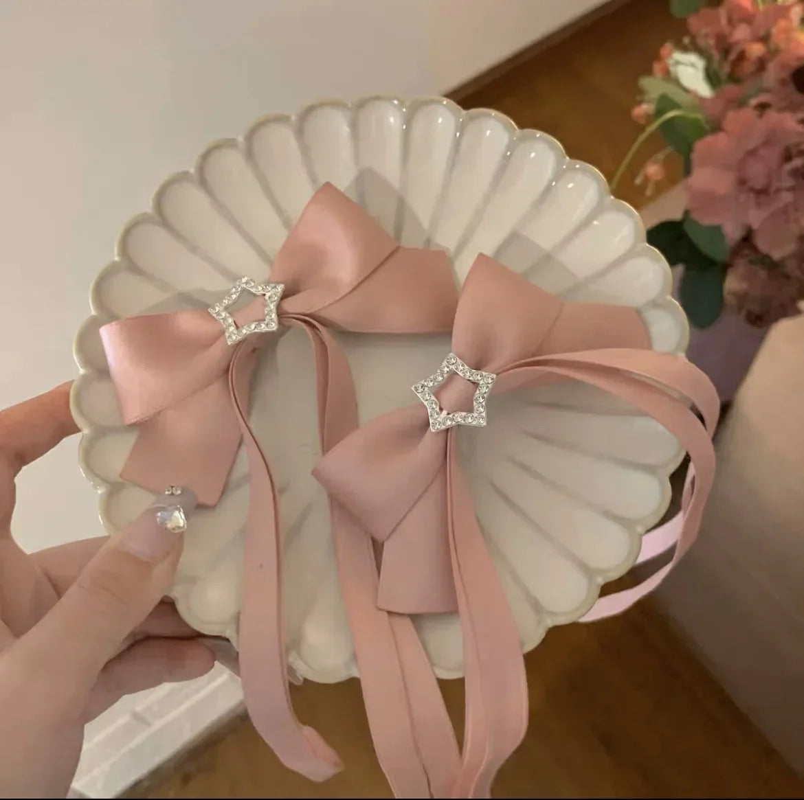 1/2pcs Star Bowknot Hair Clips for Girls Kawii Barrettes Cute Hair Accessoires Kids Colored Ribbon Woman Hairpins Hairgrip Gifts
